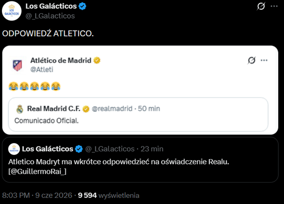 ODPOWIEDŹ Atletico na KOMUNIKAT Realu Madryt dot. Juliana Alvareza xD